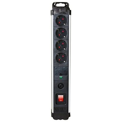 SILVER ELECTRONICS Rallonge 4 prises Schuko avec interrupteur 3680W Noir