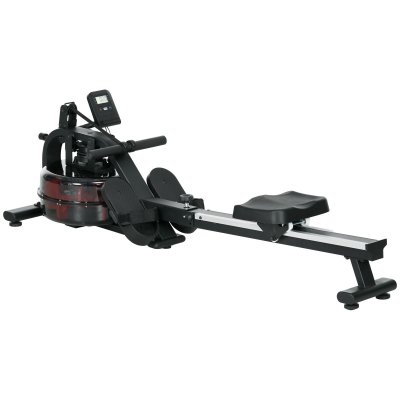 SPORTNOW Rameur &agrave; eau rameur pliable 6 niveaux de r&eacute;sistance &eacute;cran lcd multifonction noir