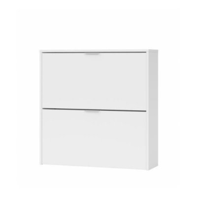 Rangement de chaussures &agrave; 2 portes maelys - blanc 76 a x 75 an x 22 p