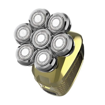 AVIZAR Rasoir Electrique 7 T&ecirc;tes Rotatives Pr&eacute;cis Rechargeable en Mode Humide et Sec Dor&eacute;e