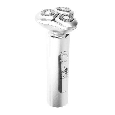 AVIZAR Rasoir Electrique Sans Fil &agrave; 3 Lames avec Ecran LED et Fonction Travel Lock Argent