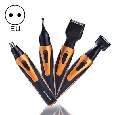 YONIS Rasoir Electrique Tondeuse Rechargeable 4 En 1 Cheveux Visage Sourcils Or Noir 