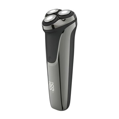 AVIZAR Rasoir Rotatif Electrique Intelligent Etanche Rechargeable avec 3 T&ecirc;tes Gris