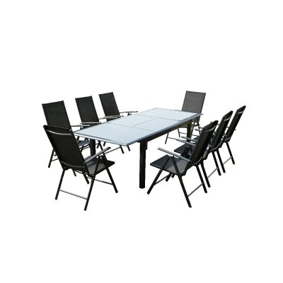 CONCEPT USINE Ravenne 8. Salon de jardin en aluminium 8 places gris 