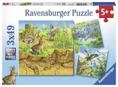 RAVENSBURGER  Puzzle 49 pi&egrave;ces - 3 Puzzles - Animaux dans Leurs Habitats