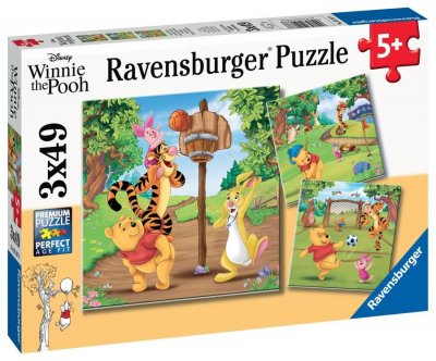 RAVENSBURGER  Puzzle jour de sport Winnie l'ourson 3x49 pi&egrave;ces