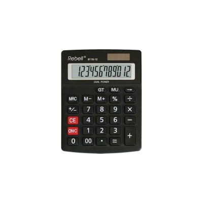  Rebell 8118-12 calculatrice Bureau Calculatrice &agrave; &eacute;cran Noir