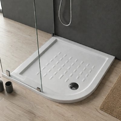 KIAMAMI VALENTINA RECEVEUR DE DOUCHE 90x90 H.5,5 SEMI CIRCULAIRE EN CERAMIQUE GAMME LINEA