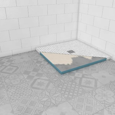 AURLANE Receveur de douche &agrave; carreler - 90x90x4cm