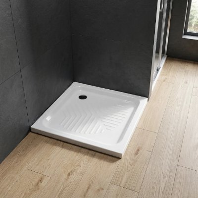KIAMAMI VALENTINA RECEVEUR DE DOUCHE EN C&Eacute;RAMIQUE CARR&Eacute; 80x80 CM ANTID&Eacute;RAPANT TOPAZIO