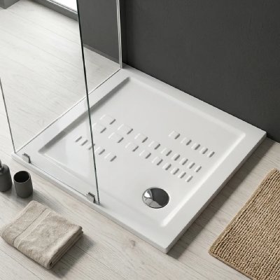 KIAMAMI VALENTINA Receveur de douche traditionnel 90X90 extra plat en c&eacute;ramique