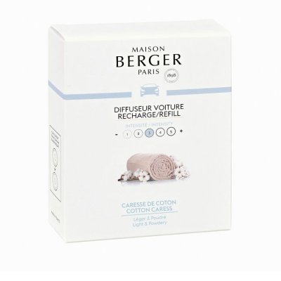 LAMPE BERGER Recharges Diffuseur voiture Caresse de Coton Blanc Maison Berger