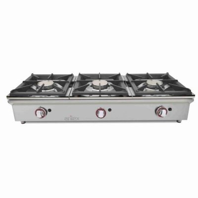 ARILEX R&eacute;chaud &agrave; Gaz -  - - Acier inoxydable3 br&ucirc;leurs 410x457x240mm