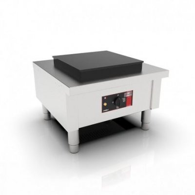  R&eacute;chaud Electrique Professionnel 380 V - 1 Plaque Carr&eacute;e 400 x 400 mm - - - 600x600x450mm