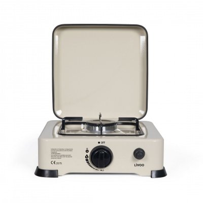 LIVOO R&eacute;chaud gaz 1 br&ucirc;leur Cr&egrave;me
