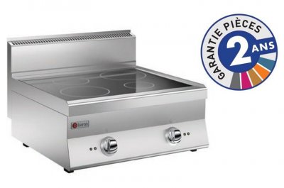 R&eacute;chaud Vitroc&eacute;ramique 4 zones - Gamme 650 - - - Acier inoxydable 700x650xmm