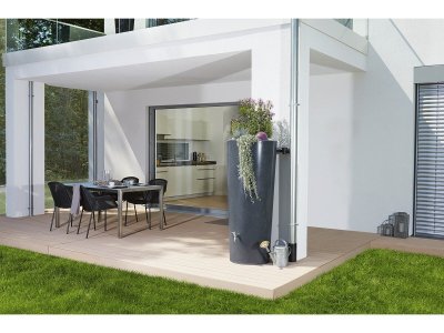 GRAF R&eacute;cup&eacute;rateur d'eau de pluie aspect pierre 350 L gris anthracite