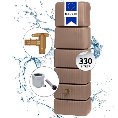 GARANTIA R&eacute;cup&eacute;rateur d'eau  Slim taupe 300L + kit collecteur