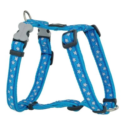 RED DINGO  - harnais design pour chien - bleu &eacute;toiles blanches - m