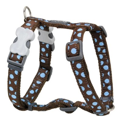 RED DINGO  - harnais design pour chien - marron pois bleus - m