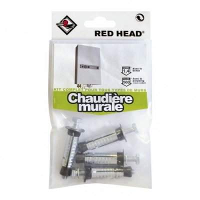 RED HEAD  kit Chevilles &agrave; Expansion chaudi&egrave;re Murale, Diam.12 x L.50 mm