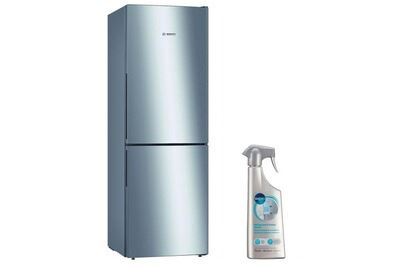 BOSCH R&eacute;frig&eacute;rateur frigo combin&eacute; inox 289l froid brass&eacute; eclairage led