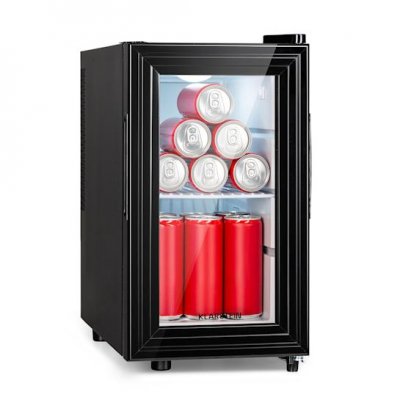 KLARSTEIN R&eacute;frig&eacute;rateur -  brooklyn 23 slim - led - clayette en plastique - porte vitr&eacute;e - noir 