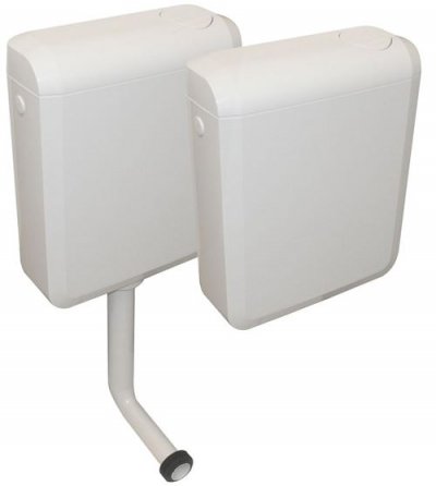 Regiplast 4150 R&eacute;servoir attenant/Semi Bas Duetto Double d&eacute;bit, Blanc