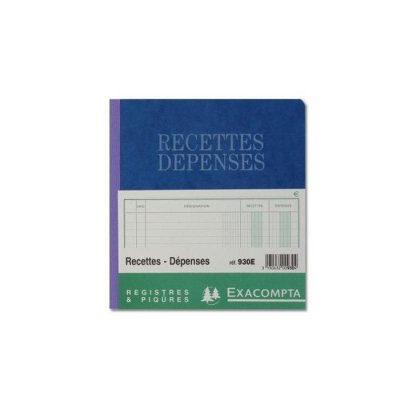 EXACOMPTA Registre comptable piqure  "recette/depense" 21x19 930