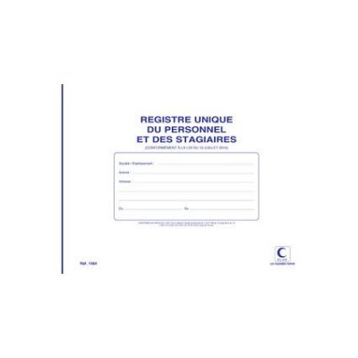  Registre unique du personnel et des stagiaires - ELVE - A4 - 52 pages