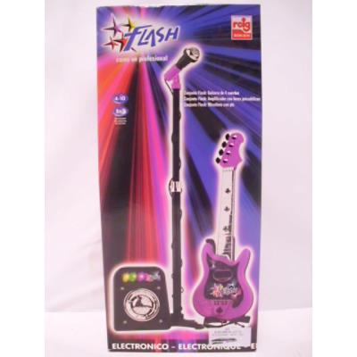 REIG  844 - Ensemble jouet Guitare &agrave; 4 cordes et Microphone amplifi&eacute;s