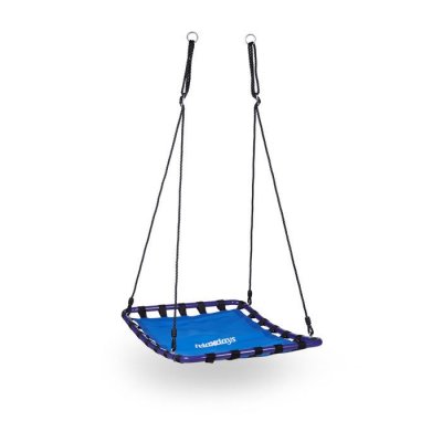 RELAXDAYS  Balan&ccedil;oire Nid D'oiseau Carr&eacute; Pour Le Jardin &Agrave; Suspendre Poids Max 113 Kg, Bleu