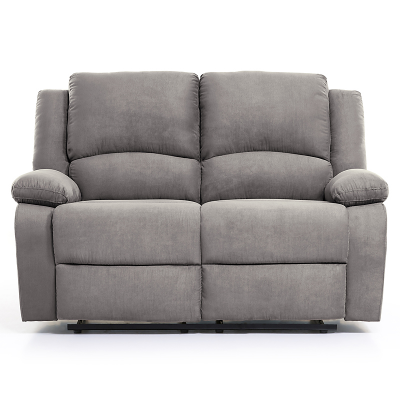 LOUNGITUDE RELAXXO - Canap&eacute; Relaxation 2 places en microfibre LEO - Gris