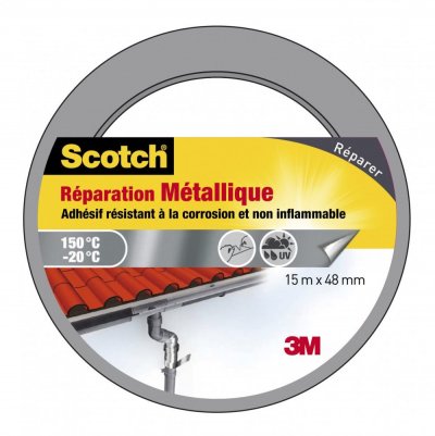 SCOTCH R&eacute;paration M&eacute;tallique - Aluminium - 15mx48mm