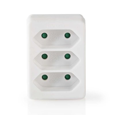 NEDIS R&eacute;partiteur pour prise d'alimentation 3 entr&eacute;es prise schuko blanc