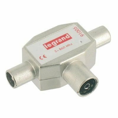 LEGRAND R&eacute;partiteur t&eacute;l&eacute;vision blind&eacute; 1 entr&eacute;e femelle 2 sorties m&acirc;les &Oslash;9,52mm