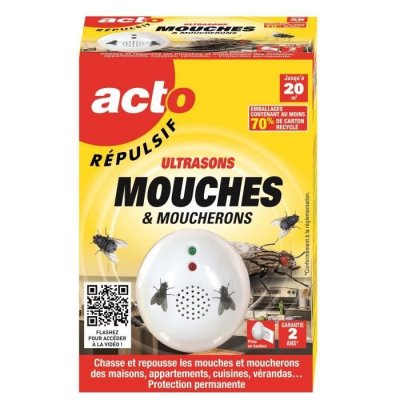 ACTO R&eacute;pulsif &agrave; ultrasons mouches et moucherons R&eacute;tro