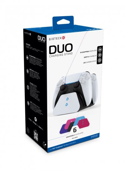 GIOTECK R&eacute;trogaming- double Dock de charge pour manettes PS5