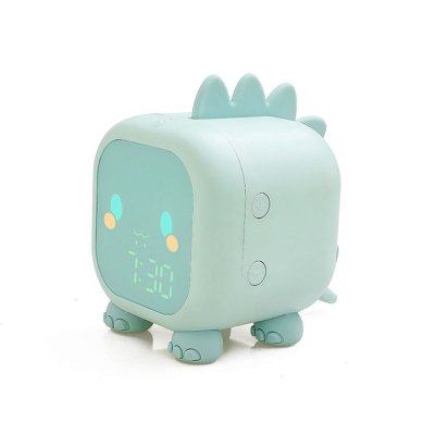 AVIZAR R&eacute;veil Anim&eacute; pour Enfant Mon Petit Dino Veilleuse Double Alarme Bleu