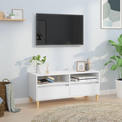 VIDAXL Revera Meuble TV blanc 100 x 34,5 x 44,5 cm en bois multicouche
