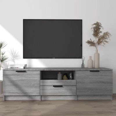 VIDAXL Revera Meuble TV Gris Sonoma 140 x 35 x 40 cm en bois ing&eacute;ni&eacute;