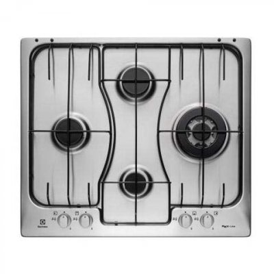 ELECTROLUX Rgg 6243 lox plaque Acier inoxydable Int&eacute;gr&eacute; (placement) Gaz 4 zone(s) - 