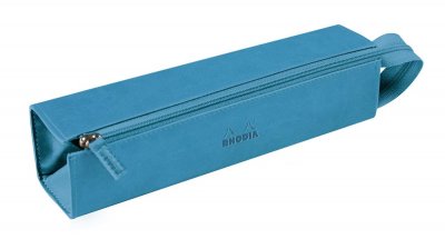 RHD Rhodiarama trousse plumier simili cuir italien 23x5x5 cm - Turquoise - Lot de 2