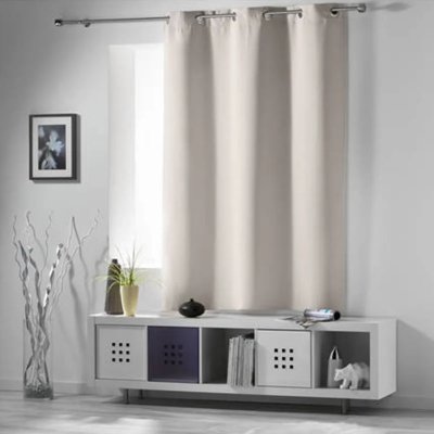 Rideau 90 % Occultant Radiateur Petite Hauteur - Ivoire - 135 x 180 cm