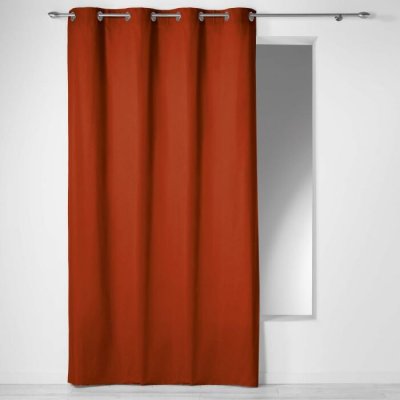 Rideau &agrave; illets 100 % coton Panama - Terracotta - 140 x 240 cm