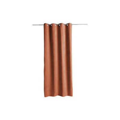 Rideau &agrave; l'aspect velours souple polyester terracotta 260 x 140