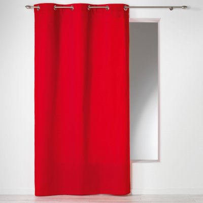 Rideau a oeillets 140 x 240 cm coton uni panama Rouge