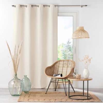 Rideau a oeillets 140 x 260 cm microfibre unie absolu Naturel