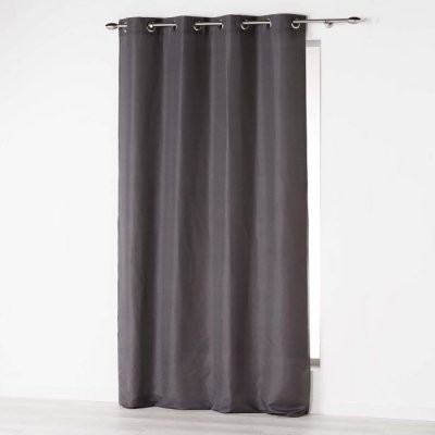 Rideau a oeillets 140 x 280 cm microfibre unie absolu Anthracite