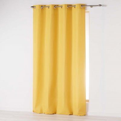 Rideau a oeillets 140 x 280 cm microfibre unie absolu Moutarde